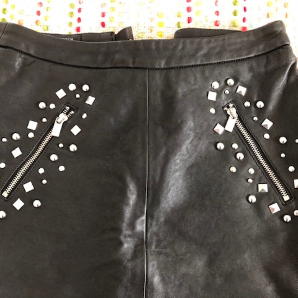 Maison Scotch studded leather skirt